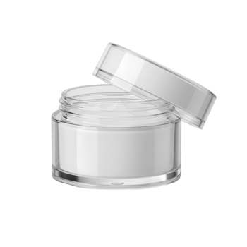 Elegant white cosmetic jar for beauty and wellness brands. Ideal for facial lotions night creams and hydrating skincare products isolated on a transparent background png