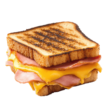 Grilled Ham Cheese Sandwich on transparent Background. png