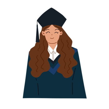 Cute girl graduation design png