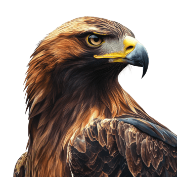 Majestic Golden Eagle Portrait on transparent Background. png