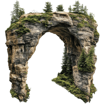 Scenic Natural Arch Beauty on transparent Background. png