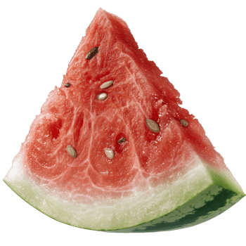 Freshly Cut Juicy Watermelon Slice with Bright Red Flesh and Green Rind Perfect for Summer Refreshments and Desserts png