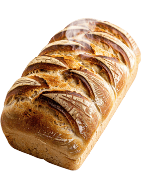 Freshly Baked Artisan Bread Loaf with Steam Rising, Perfect for Culinary Photography and Food Blogs png