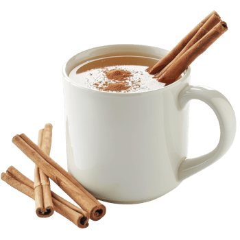 Warm Cinnamon Beverage with a White Mug and Cinnamon Sticks on a Light Background for Cozy Winter Themes png