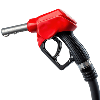 Red Black Fuel Nozzle Close Up on transparent Background. png