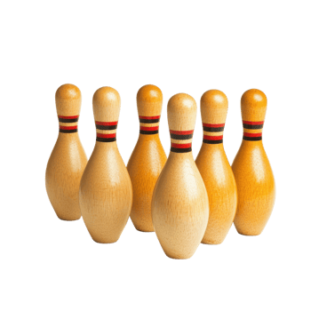 Colorful Bowling Pins Triangle on transparent Background. png
