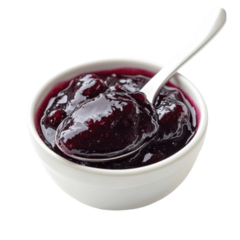 Delicious Blueberry Jam Close Up on transparent Background. png