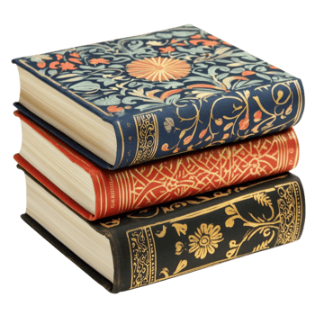 Colorful Books Stacked High on transparent Background. png