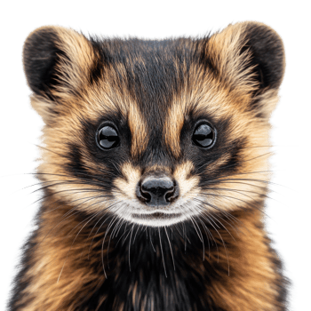 Adorable Brown Sable Pet Wildlife on transparent Background. png