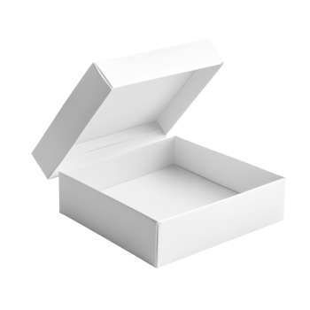 Open White Gift Box Mockup on transparent Background. png