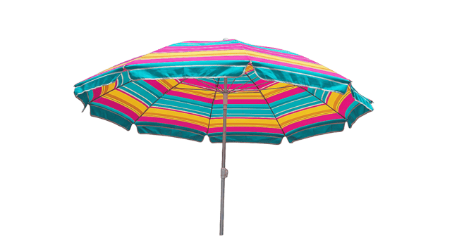 Beach umbrella isolated on transparent background png