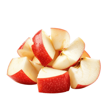 Fresh Juicy Apple Chunks on transparent Background. png