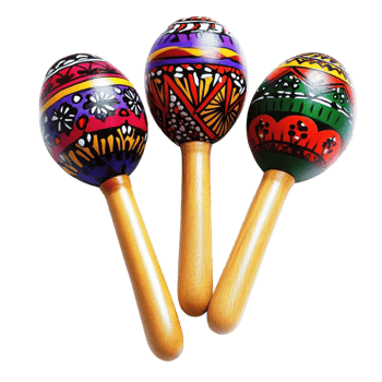 Colorful Handcrafted Maracas on transparent Background. png