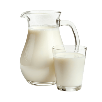 Fresh Milk Pitcher and Glass on transparent Background. png
