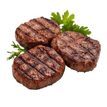 Grilled Meat Patties Appetizing Food on transparent Background. png