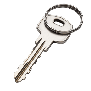 Secure Metal Keys on Ring on transparent Background. png