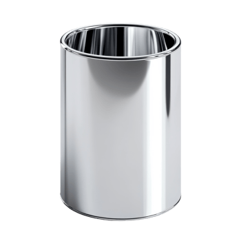 Chrome Cylinder Gleaming Brightly on transparent Background. png