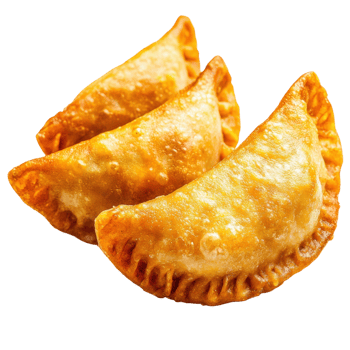 Golden Fried Dumplings Close Up on transparent Background. png