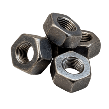 Hexagon Nuts Metal Industrial on transparent Background. png