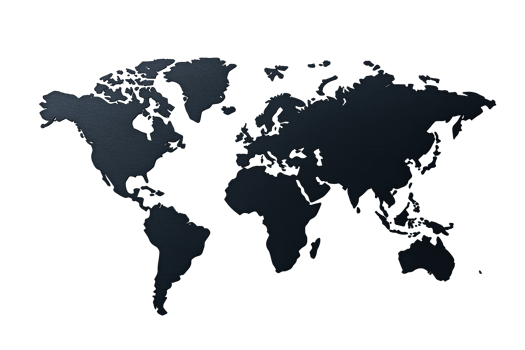 Detailed world map illustration in dark blue color , cut out transparent png