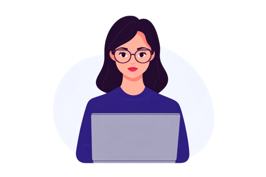 Woman with a laptop, working, student, teacher, learning, cut out transparent png