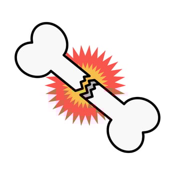 Broken bone pain impact icon. vector