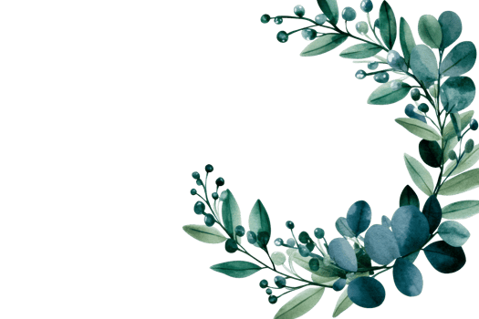 Watercolor greenery round frame decoration for card, cut out transparent png