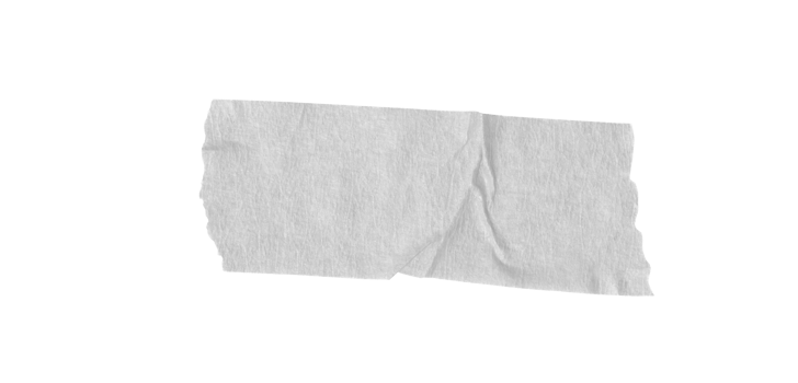 White washi tapes isolated. Pieces tape scrapbooks. Torn paper a cutout transparent background png