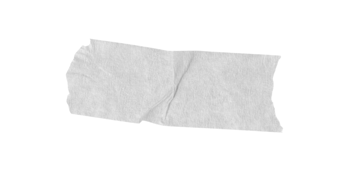 White washi tapes isolated. Pieces of decorative tape for scrapbooks. Torn paper a cutout transparent background png