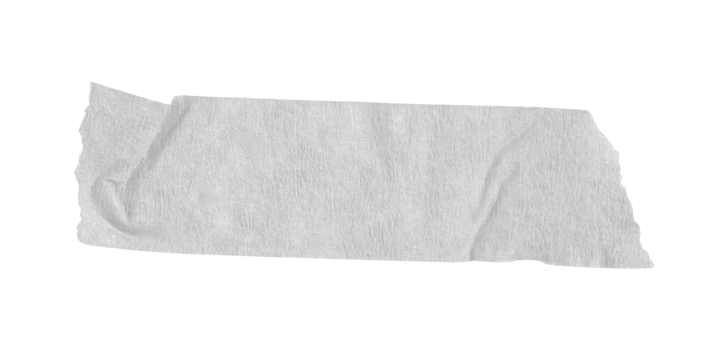 White washi tapes on white. Pieces of decorative tape for scrapbooks. Torn paper a cutout transparent background png