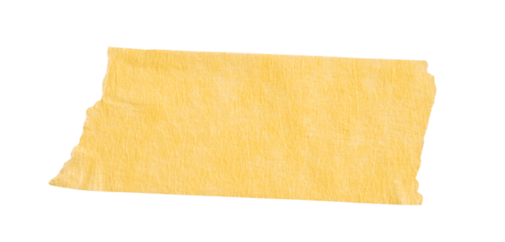 Yellow washi tapes isolated on white. Pieces of decorative tape for scrapbooks. Torn paper a cutout transparent png