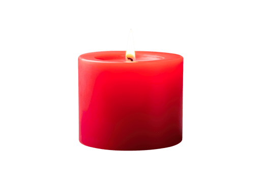 A red candle isolated on transparent background png