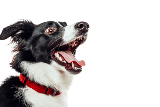 Border Collie Dog with Open Mouth and Tongue, cut out transparent png