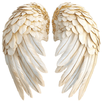 Elegant angel wings soft white feathers beautifully detailed layered texture png
