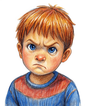 Unhappy Toddler Baby Looking Frustrated and Sad in Transparent Background png