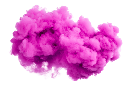 Pink Ink Cloud in Water, Isolated on Black Background, cut out transparent png