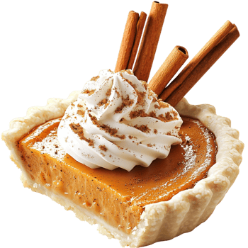 Sweet pumpkin pie slice decorated whipped cream crunchy nuts png