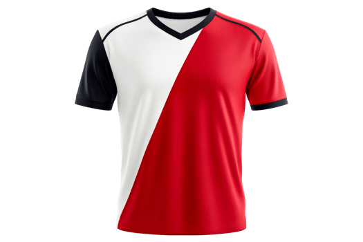 T-shirt design in white, red, black, cut out transparent png