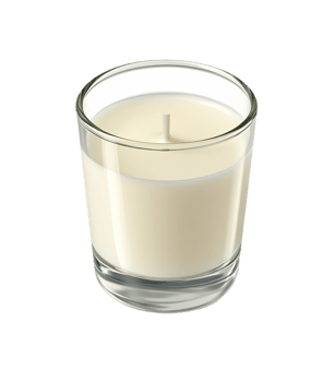 Cream-Colored Candle in Clear Glass on Transparent Background png