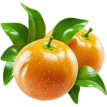 Fresh ripe oranges green leaves symbolizing prosperity good fortune png