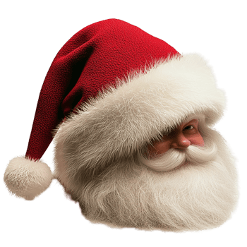 Festive Santa Claus hat fluffy white fur soft red fabric png