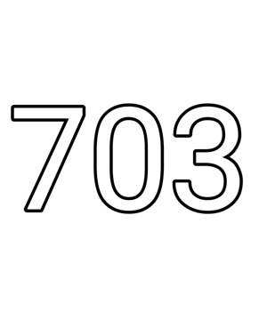 Black and white color numbers 703 png