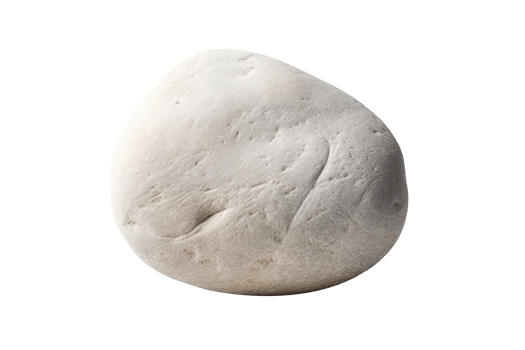 A white stone isolated on transparent background png