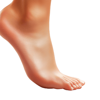 Elegant bare foot stepping gracefully on a smooth clean surface png