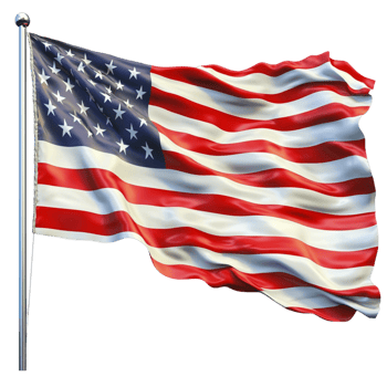 Large American flag waving proudly in the wind bright stars stripes sting tall outside png