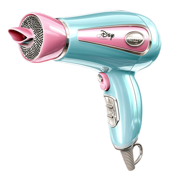 Stylish pink blue hair dryer a powerful motor designed for quick efficient drying png