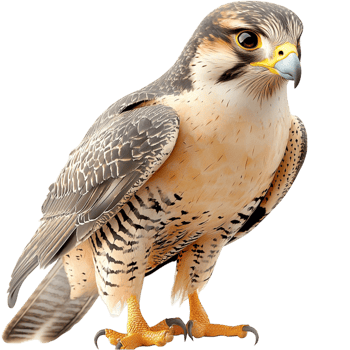 Majestic falcon sting proudly sharp eyes detailed brown white feathers png