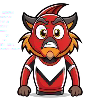 Angry red mascot character vector