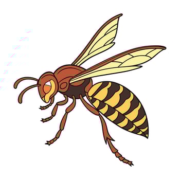 Dramatic Capture of Vespa Mandarinia on White vector