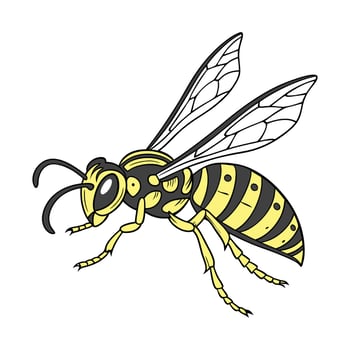 Detailed Wasp Illustration on Bright Background vector
